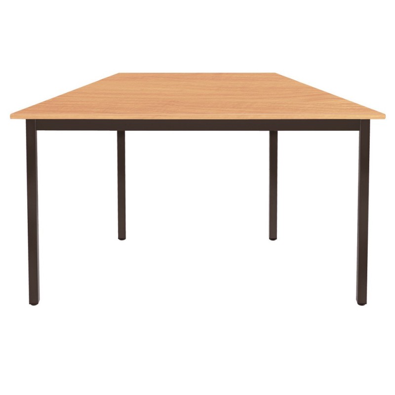 Table de réunion modulable trapèze - L.120 x P.60 cm - Plateau Hêtre - Pieds Noir