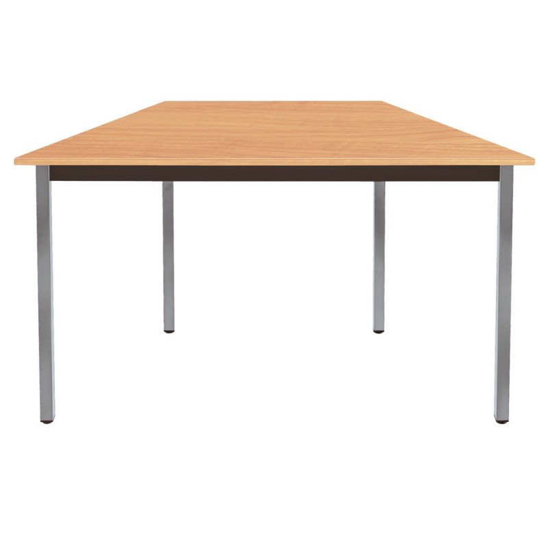 Table de réunion modulable trapèze - L.120 x P.60 cm - Plateau Hêtre - Pieds Gris