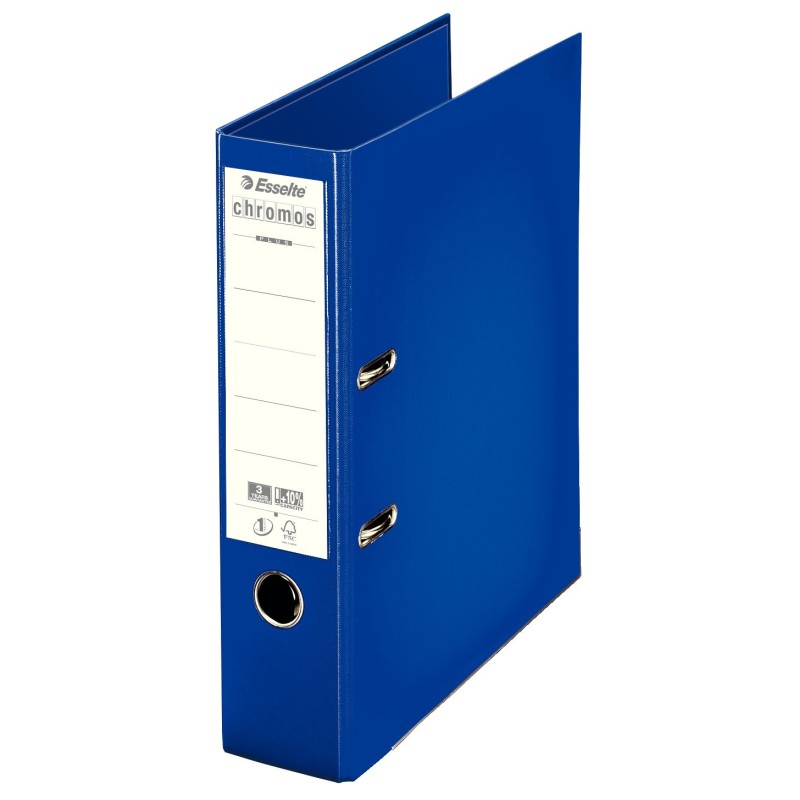 Esselte Classeur à levier A4 Chromos Plus - Carton 23/10e - Dos 8 cm - Bleu