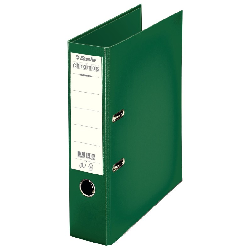 Esselte Classeur à levier A4 Chromos Plus - Carton 23/10e - Dos 8 cm - Vert