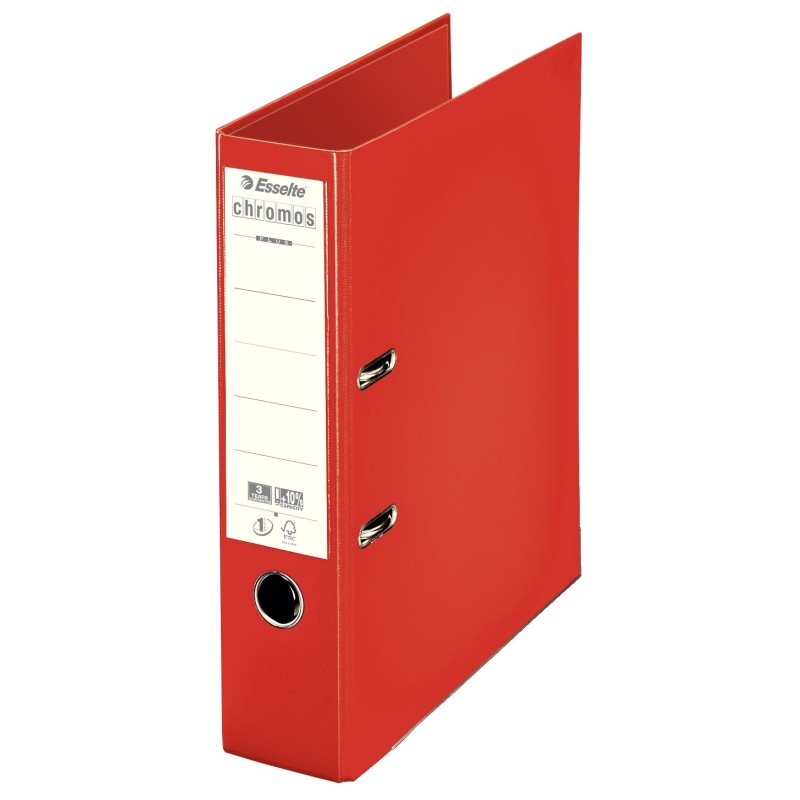 Esselte Classeur à levier A4 Chromos Plus - Carton 23/10e - Dos 8 cm - Rouge