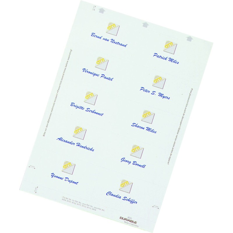 Durable Bristols pour badge - Planches A4 à imprimer - Boîte de 200