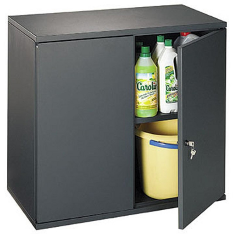 Armoire métal Starting portes battantes - H. 72  x  L. 80 cm - Corps Anthracite - Portes Anthracite