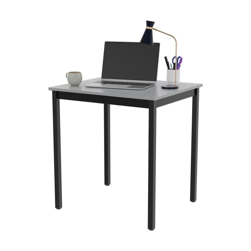 Table de réunion modulable rectangle - L.70 x P.60 cm - Plateau Gris - Pieds Noir