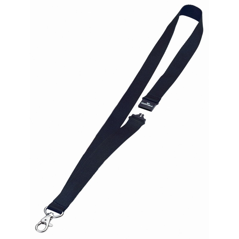 Durable Lacets textile noir pour badge - Lot de 10