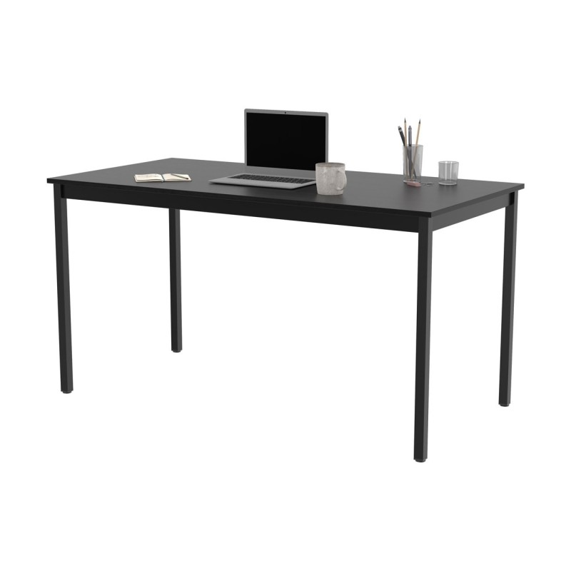 Table de réunion modulable rectangle - L.140 x P.70 cm - Plateau Noir - Pieds Noir