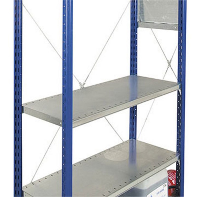 Rayonnage industriel Tôlé 200 - Galvanisé - P. 40 cm  - A tablettes pleines - Elément Départ