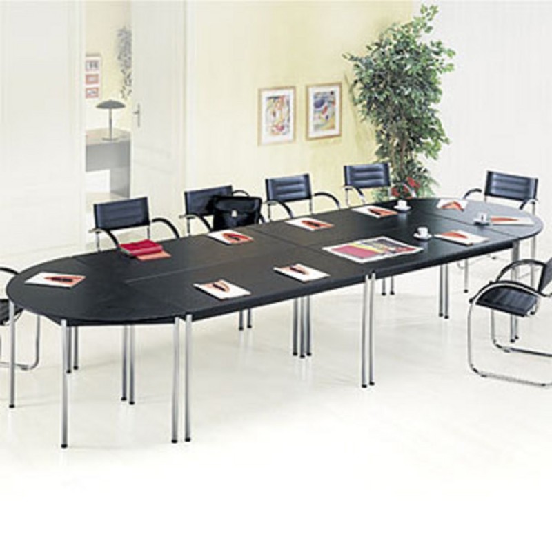 Table modulaire Modula Rectangle - L.140 x P.70 cm - Plateau Frêne Noir - Pieds Noir