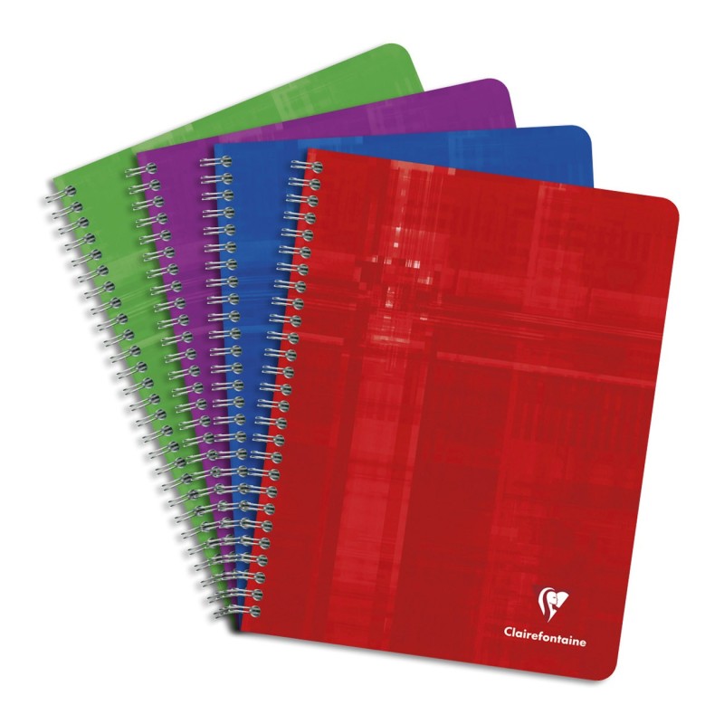 Clairefontaine Cahier à spirale 17 x 22 cm - 90g - Petits carreaux 5x5 - 180 pages