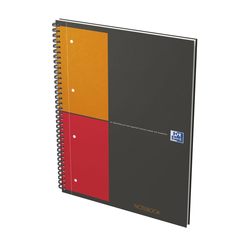 Oxford Cahier à spirale Notebook 23 x 29,7 cm - 80g - Perforé 4 trous - Petits carreaux 5x5 - 160 pages
