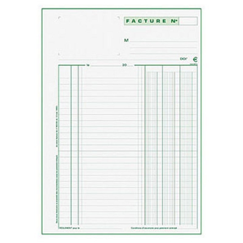 Exacompta Manifold FACTURES - 29,7 x 21 cm - 50 feuilles autocopiantes 2 exemplaires