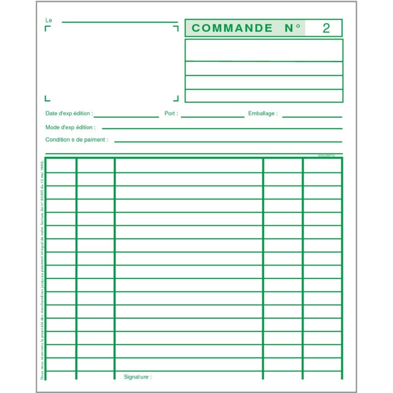 Exacompta Manifold COMMANDES - 21 x 18 cm - 50 feuilles autocopiantes 2 exemplaires