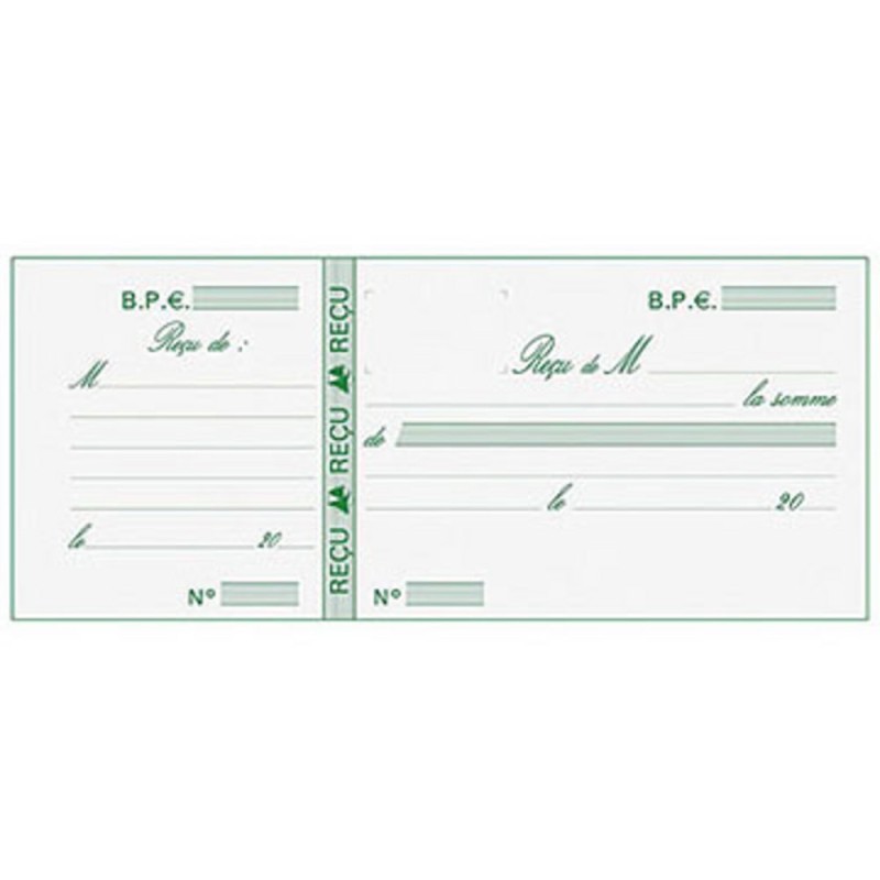 Exacompta Carnet à souche Reçus - Format horizontal 9 x 21 cm - 50 feuilles
