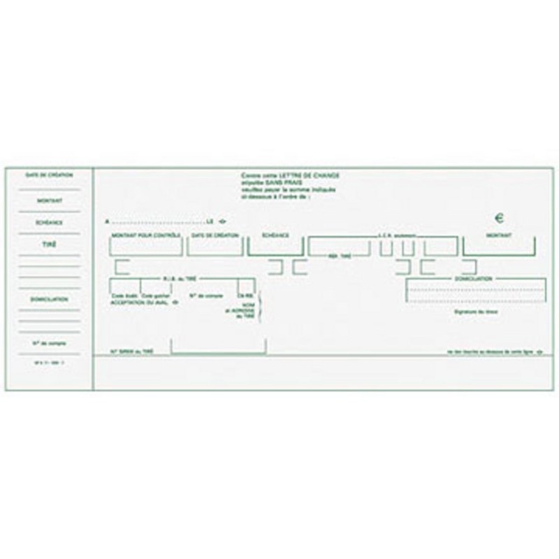 Exacompta Carnet à souche Traites Normalisées NF K 11030 - Format horizontal 10,1 x 21 cm - 50 feuilles