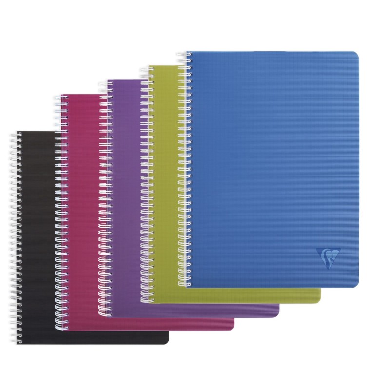 Clairefontaine Cahier à spirale Linicolor A4 21 x 29,7 cm - 90g - Petits carreaux 5x5 - 180 pages