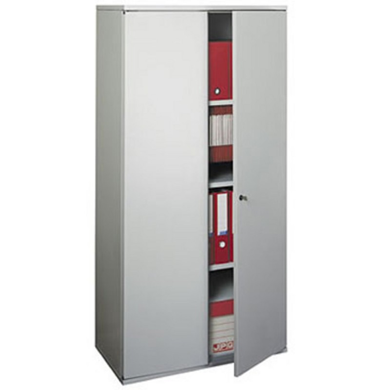 Armoire métal Starting portes battantes H.160 x L. 80cm - Corps gris - Portes grises