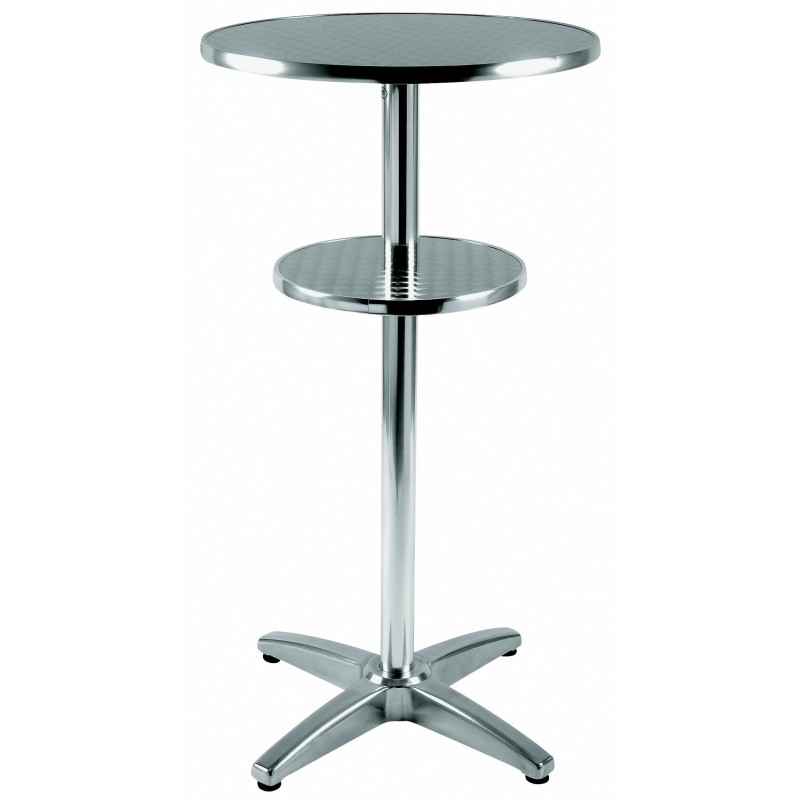 Guéridon Lorraine - Plateau Inox / Piètement Aluminium