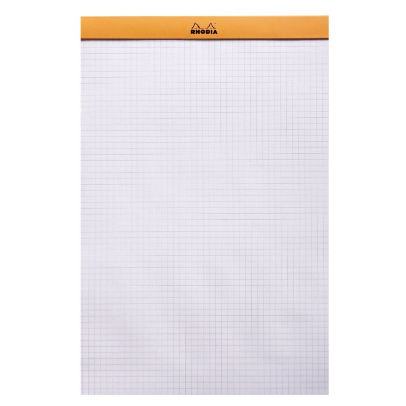 Rhodia Bloc notes agrafé orange 21 x 32 cm - 80g - Petits carreaux 5x5 - 80 feuilles