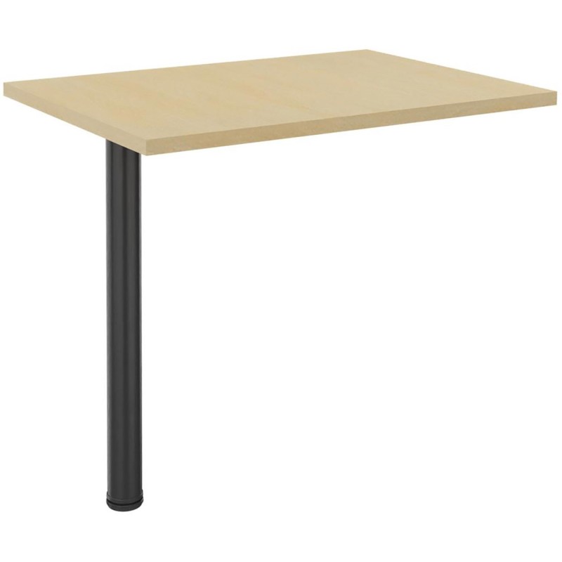 Extension pour bureau Axiome - L.60 x P.80 cm - Plateau Hêtre - Pied tubulaire Anthracite