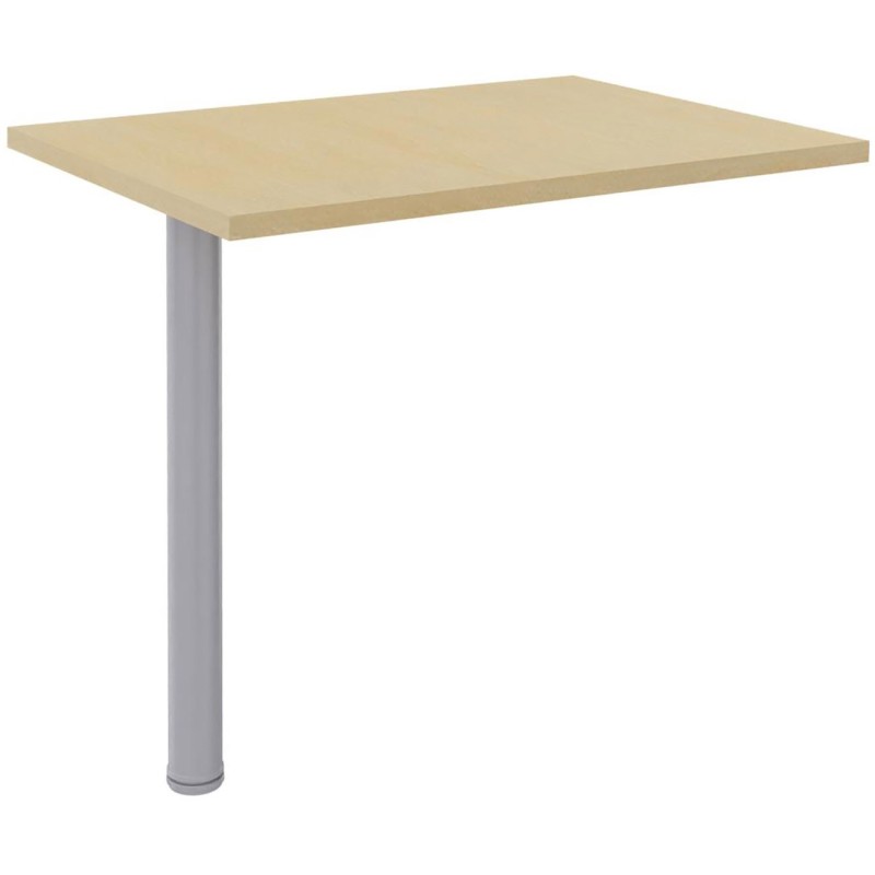 Extension pour bureau Axiome - L.60 x P.80 cm - Plateau Hêtre - Pied tubulaire Aluminium