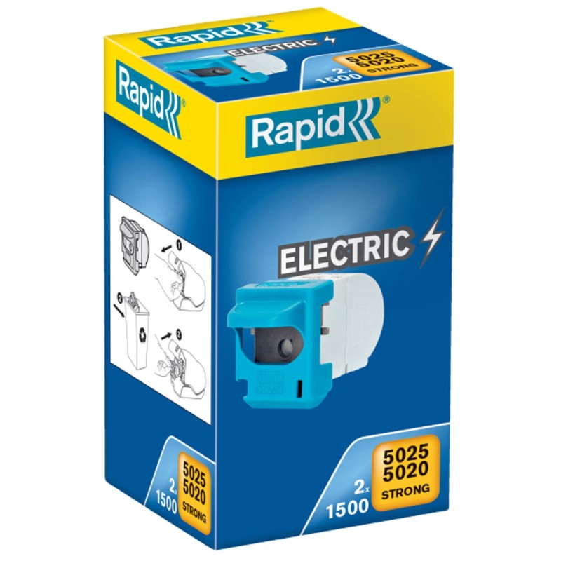 Rapid Agrafes acier galvanisé pour agrafeuses 5020e et 5025e - 2 Paquets de 1500 Agrafes