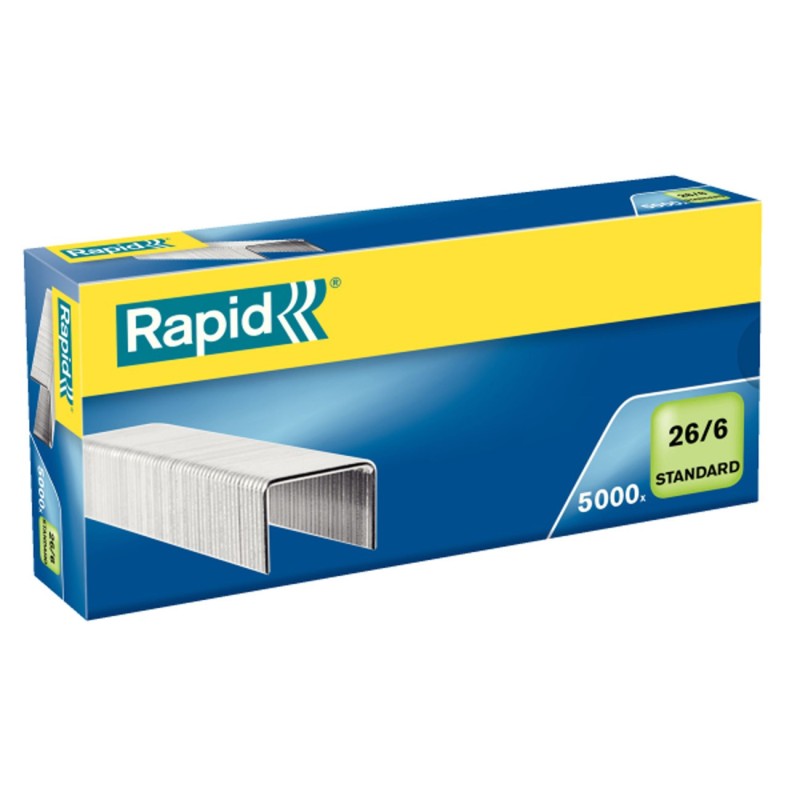 Rapid Agrafes Standard 26/6 pattes de 6 mm de long acier galvanisé - Boîte de 5000