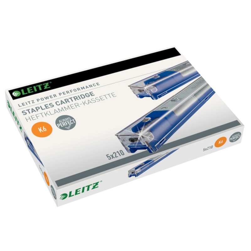 Leitz Power Performance K6 Cartouche d'agrafes capacité de 25 feuilles - 5 cartouches de 210
