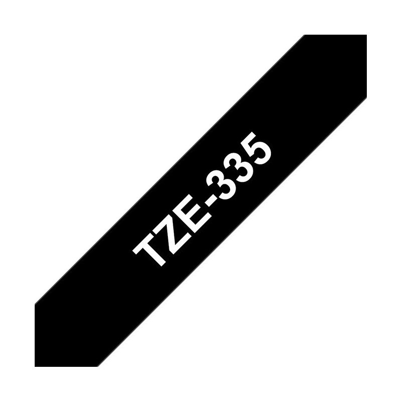 Brother Ruban TZe-335 pour étiqueteuse - 12 mm x 8 m - Blanc sur Noir