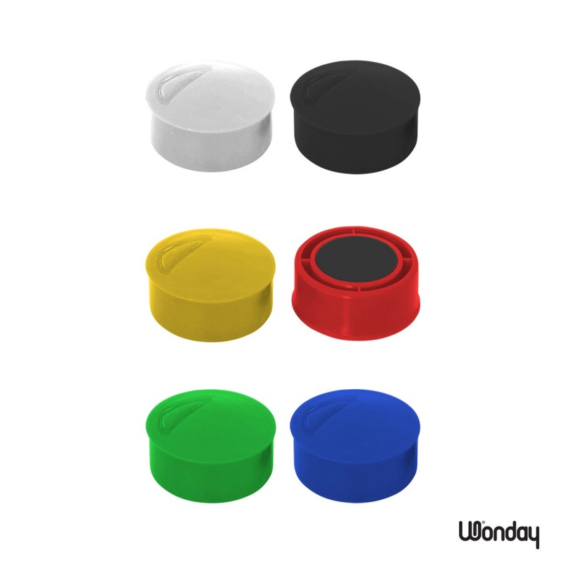 Safetool Punaise aimantée ronde 15 mm Assortis - Lot de 60