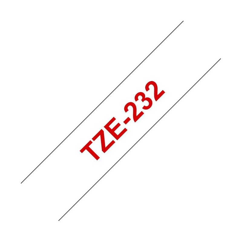 Brother Ruban TZe-232 pour étiqueteuse - 12 mm x 8 m - Rouge sur Blanc