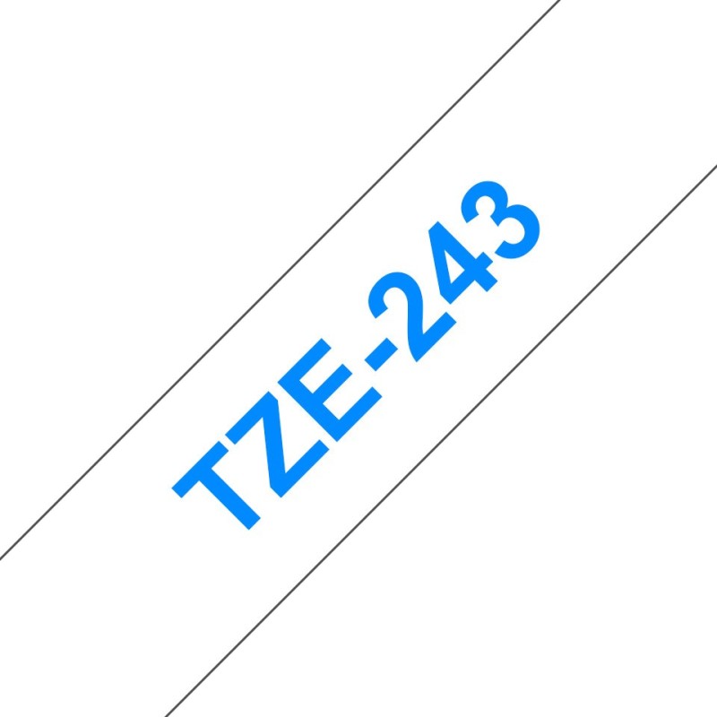Brother Ruban TZe-243 pour étiqueteuse - 18 mm x 8 m - Bleu sur Blanc
