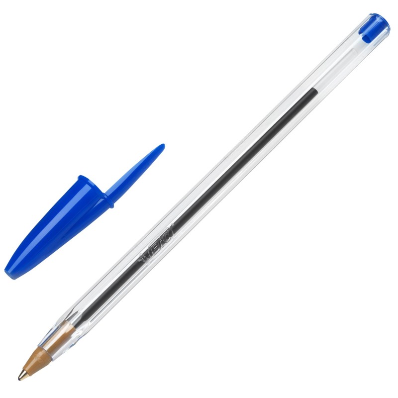 BIC Cristal Original Stylo bille à capuchon pointe moyenne 1 mm bleu