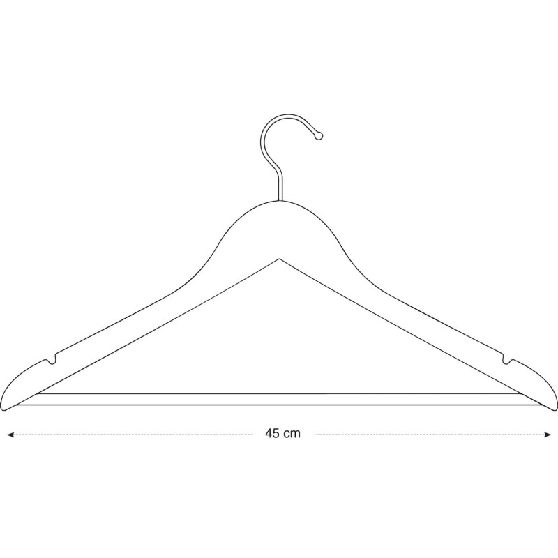 Alba Cintres en bois véritable, finition hêtre vernis (Lot de 25)