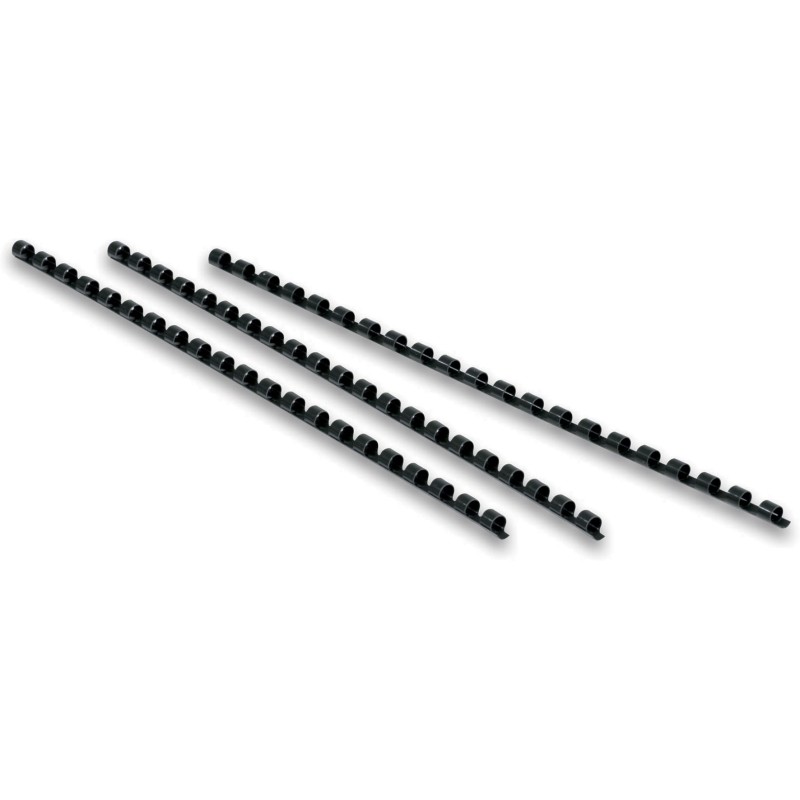 Fellowes Baguettes de reliure anneaux métal - 10 mm - Noir - Boîte de 100
