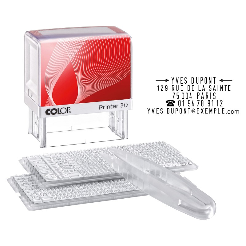 Colop Tampon encreur à composer soi-même Printer 30/2 Set - 5 lignes - Noir