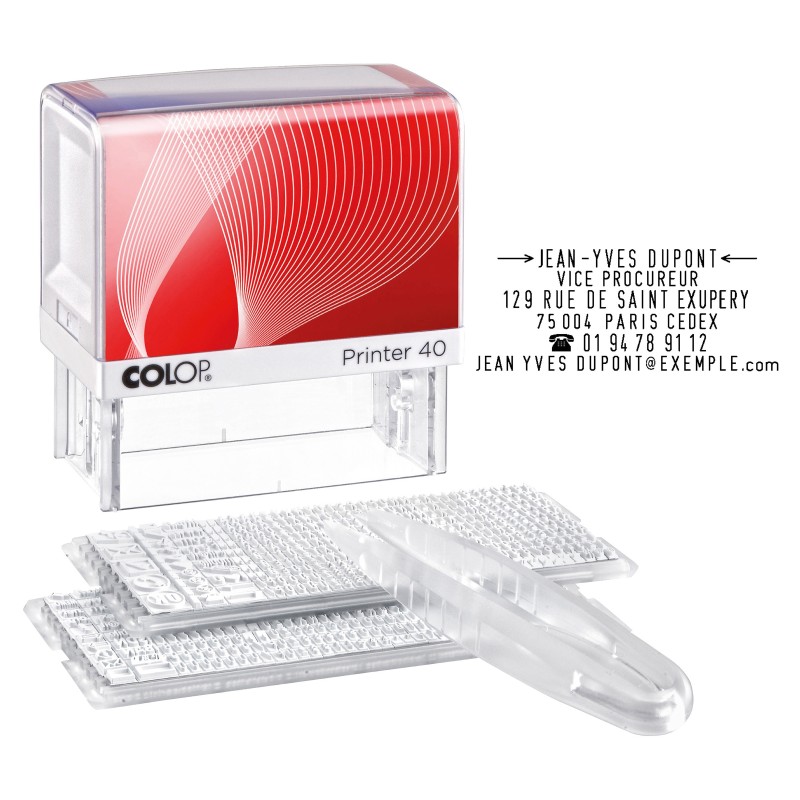 Colop Tampon encreur à composer soi-même Printer 40/2 Set - 6 lignes - Noir