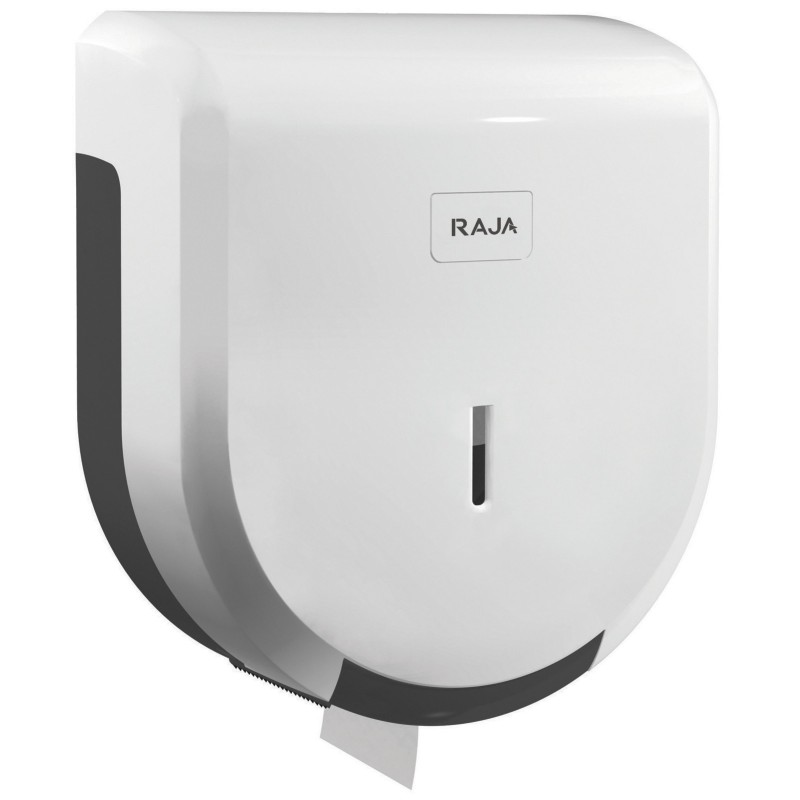 RAJA Distributeur de papier toilette Jumbo en ABS pour bobine maxi de 400 m - Blanc