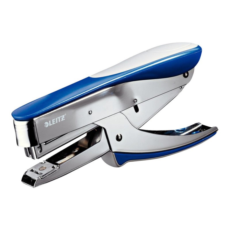 Leitz Pince Agrafeuse - Agrafes 24/6 et 26/6 - Capacité 30 feuilles - Bleu et Argent