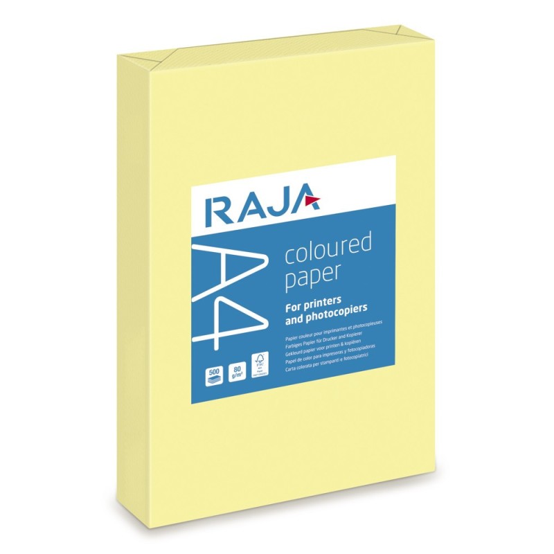 RAJA Papier A4 Coloured Paper - 80g - Ramette de 500 feuilles - Jaune Canari