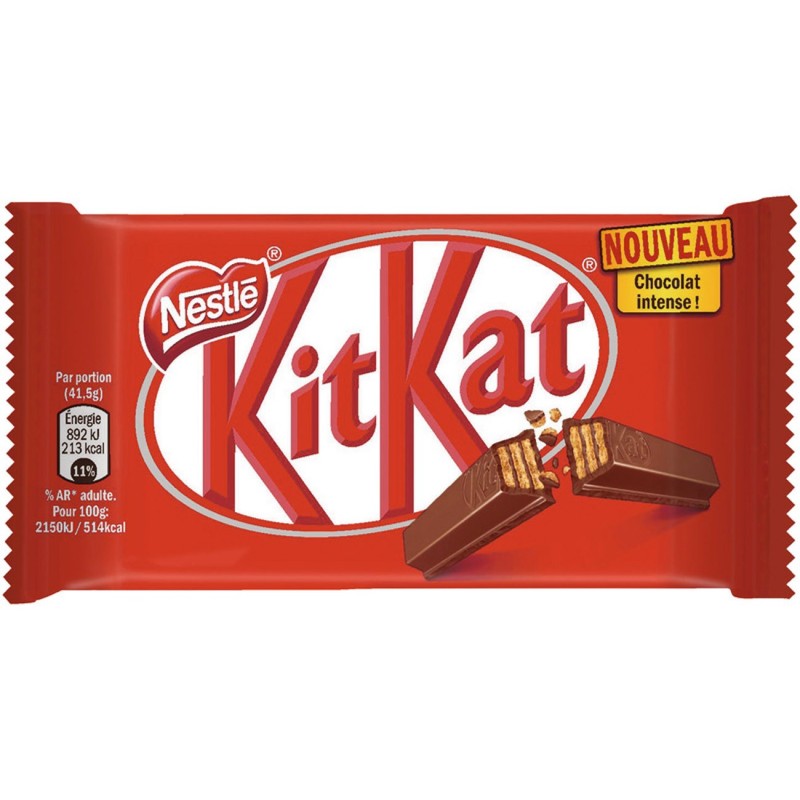 KitKat Paquet de 4 barres chocolat au lait 41.5 g - Lot de 36