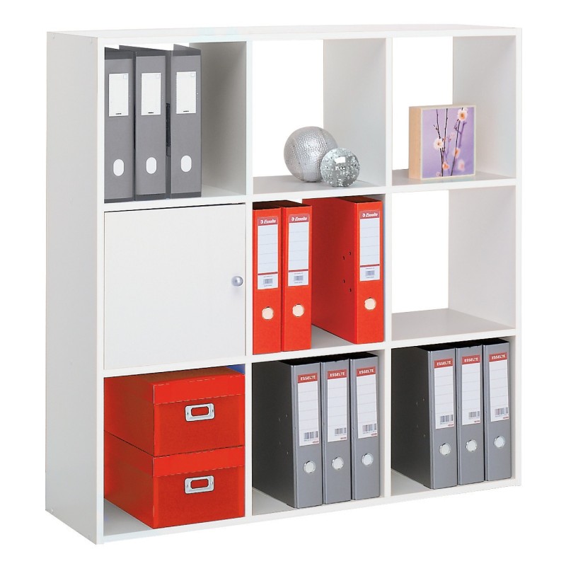 Module bibliothèque multicases Color -  9 cases - Blanc