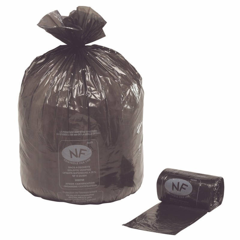 Sacs poubelle  NF 30L Noir - Lot de 1000