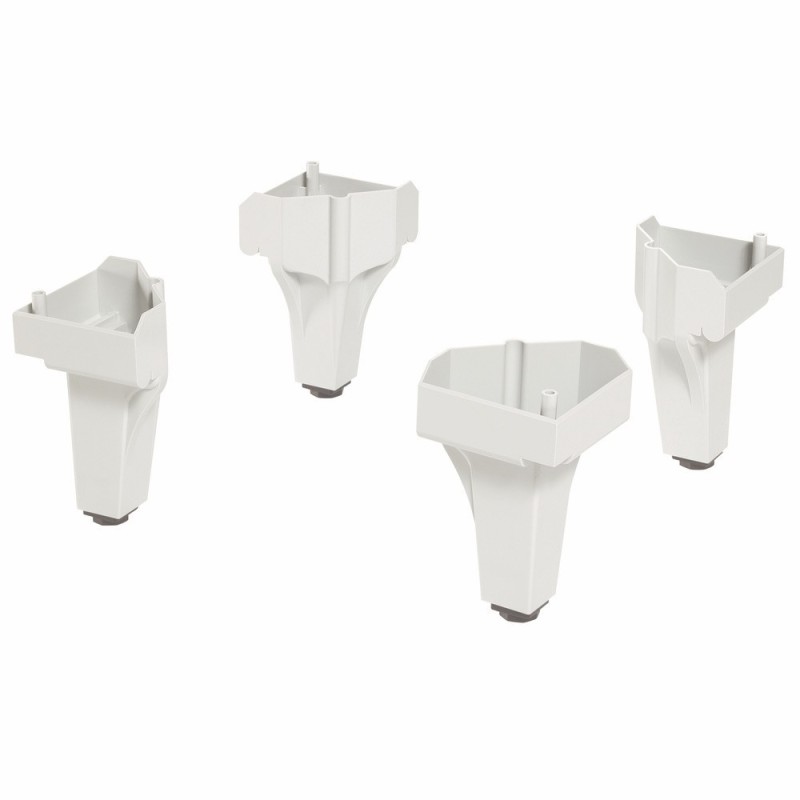 Jeu de 4 pieds gris clair pour vestiaires Monobloc