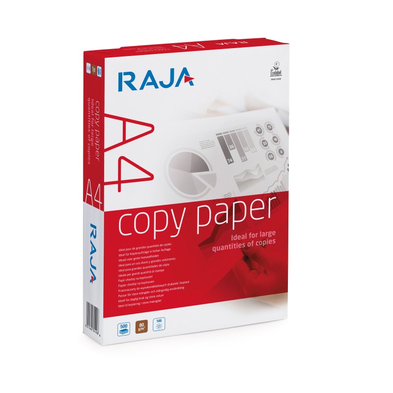 RAJA Papier A4 blanc Copy Paper - 80g - Ramette de 500 feuilles