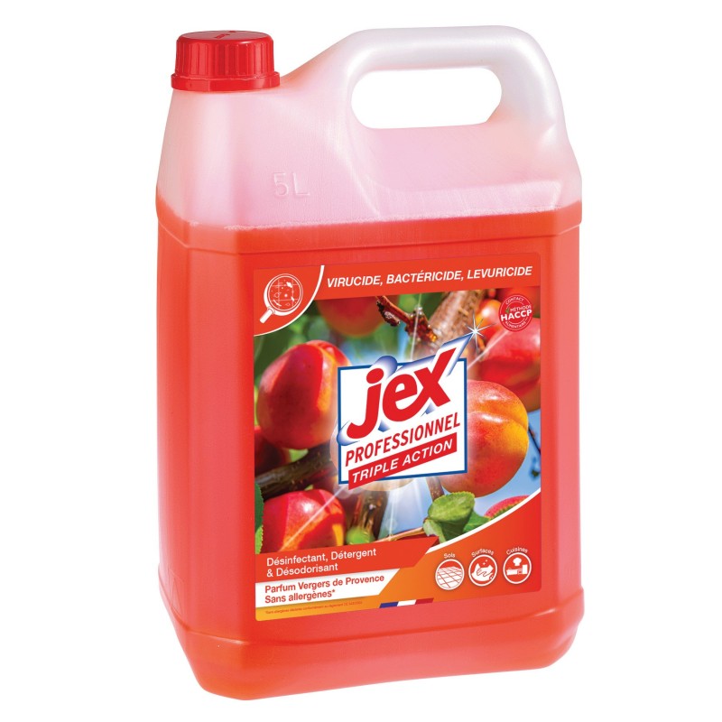 Jex Professionnel Triple action Nettoyant multi-usages désinfectant - Vergers de Provence - Bidon 5L