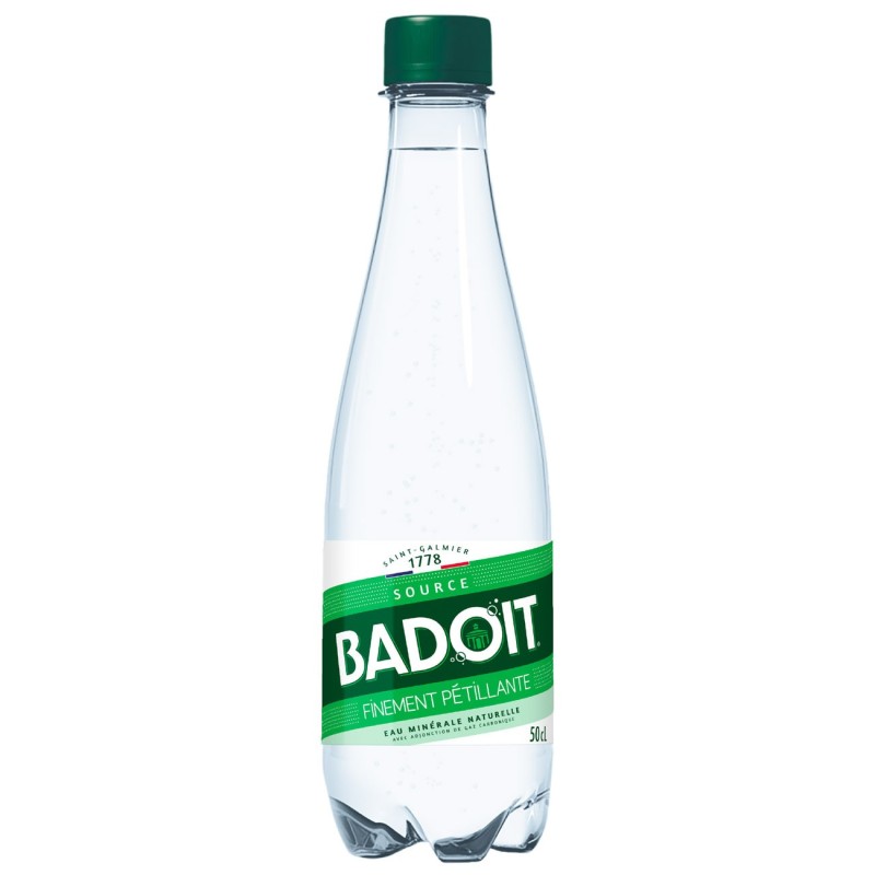 Badoit Eau minérale gazeuse finement pétillante - Lot 30 bouteilles 50 cl