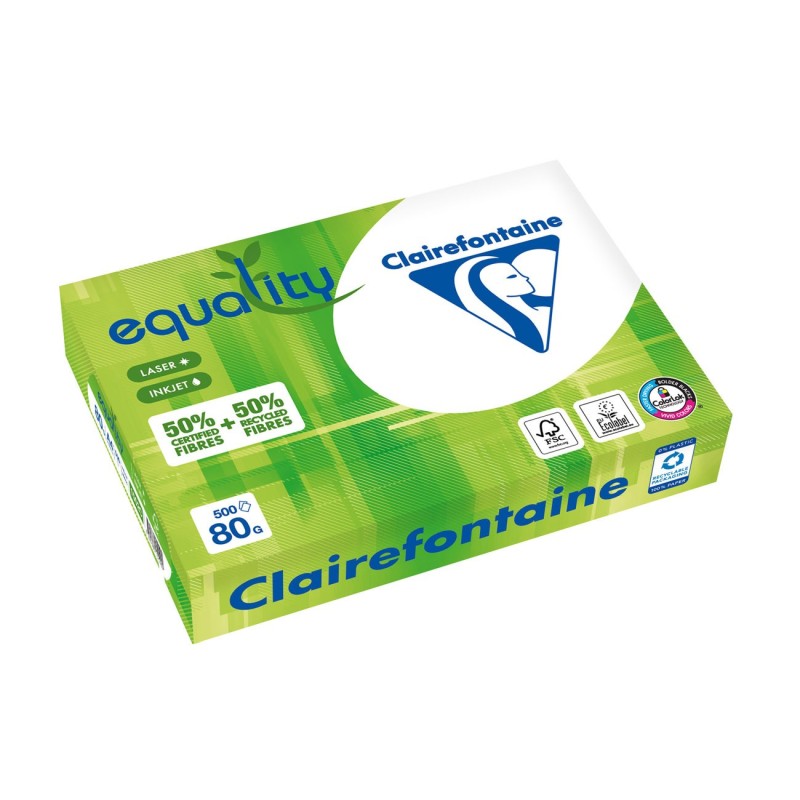 Clairefontaine Papier A4 blanc Equality - 80g - Ramette de 500 feuilles