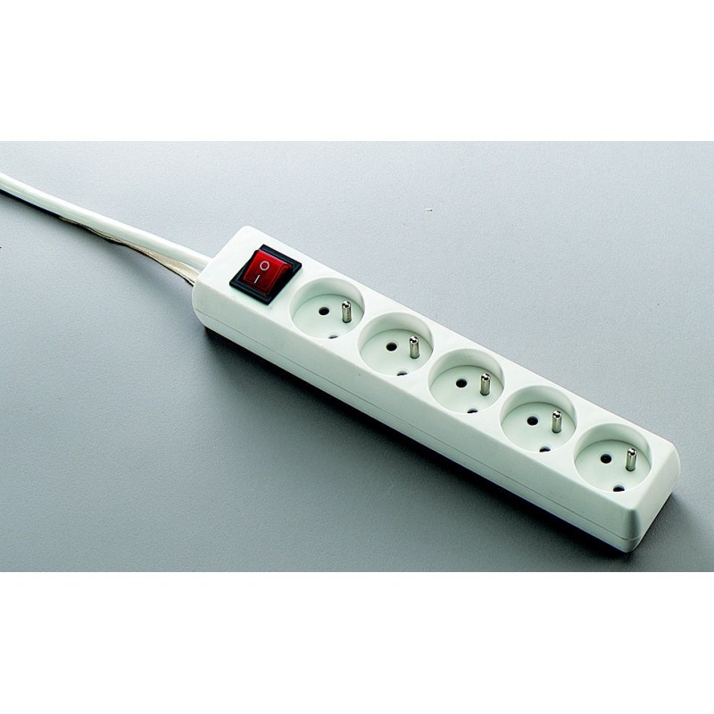 Multiprise 5 prises avec interrupteur - cordon 1,5 m