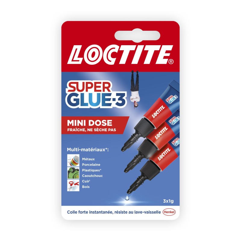Loctite Colle liquide extra-forte Super Glue 3 - 3 tubes 1g