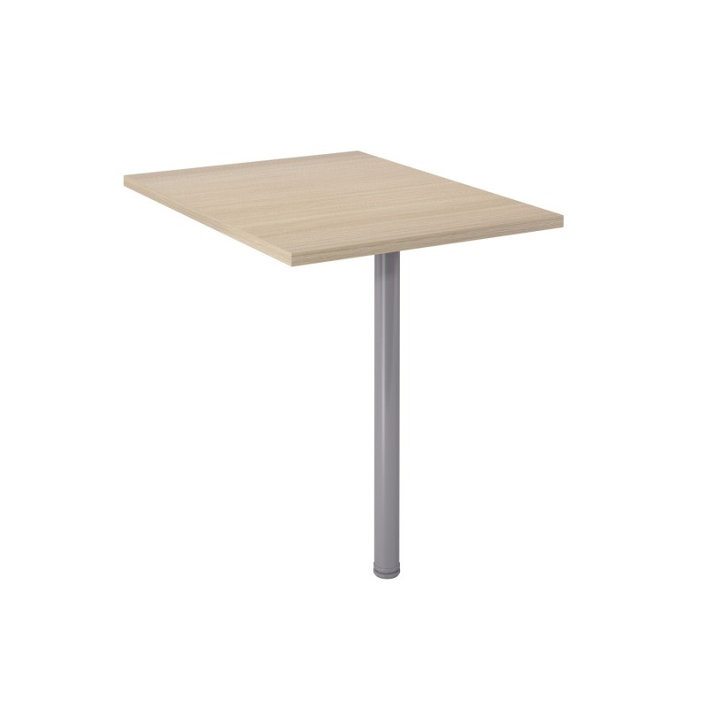 Extension Rectangle Biospace - L.80 x P.60 cm - Plateau Chêne - Pied tube Aluminium